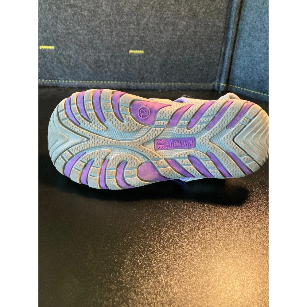 Khombu Dana Kids Grey Purple Closed Toe Sport Water Sandals Size 12 1182623